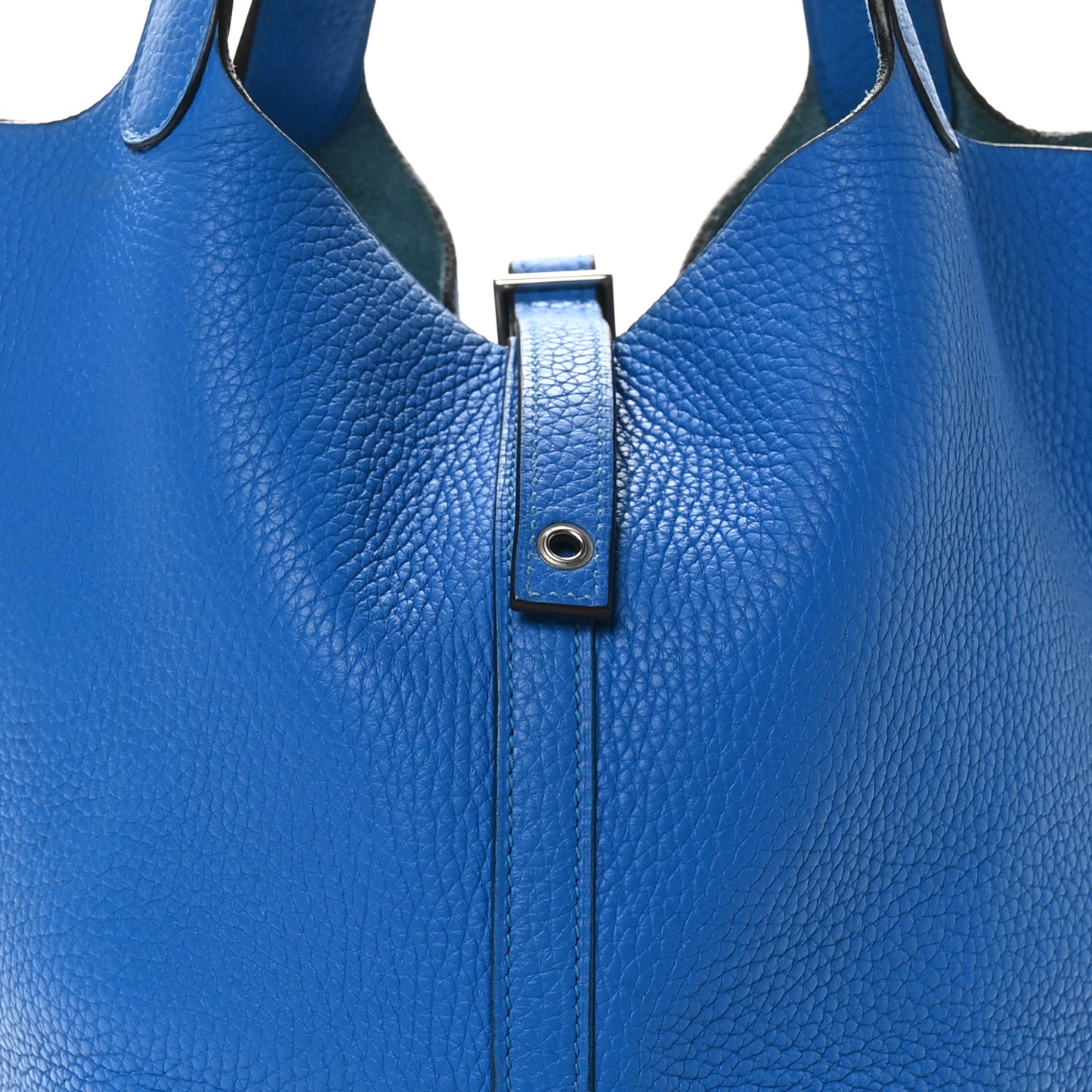 Taurillon Clemence Picotin Lock 22 MM Bleu Hydra