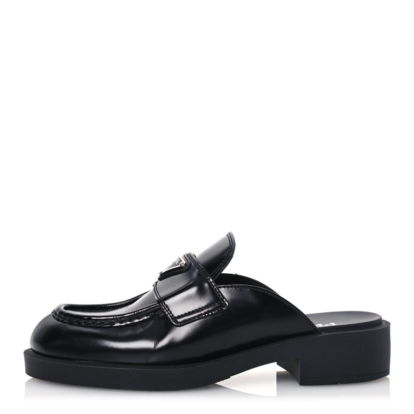 Spazzolato Triangle 40mm Loafer Mules 37 Black