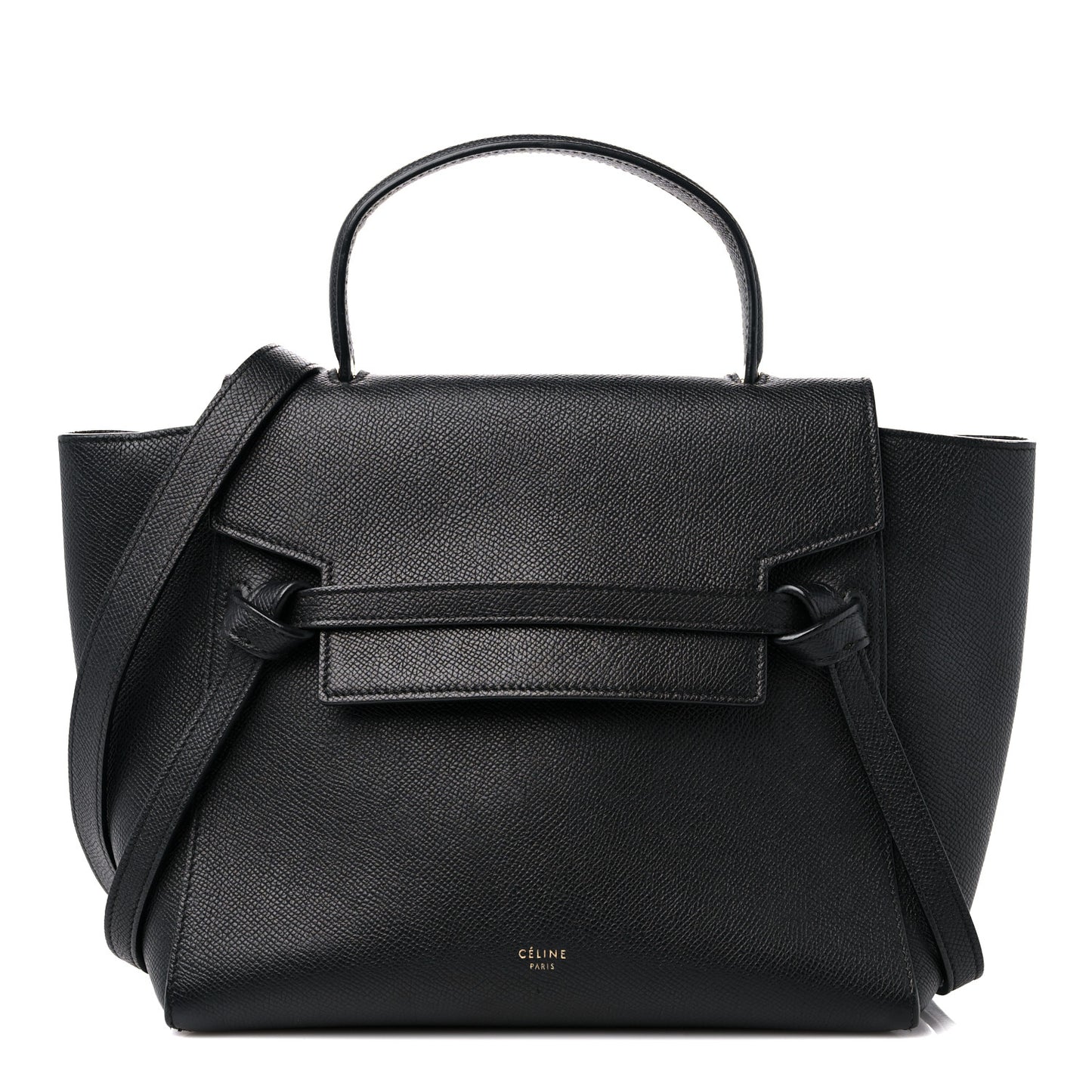 Grained Calfskin Micro Belt Bag Black