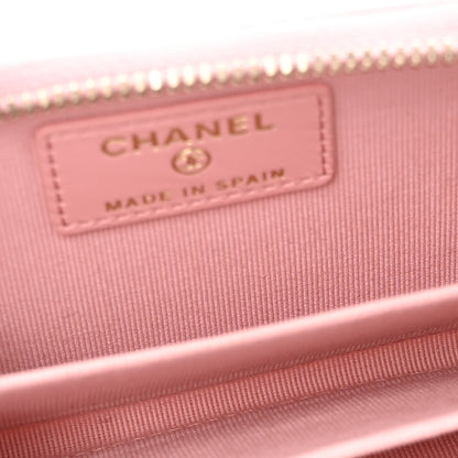 Chanel Caviar Quilted Zip Coin Purse Light Pink 5 of 9