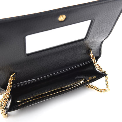 Gucci Calfskin Mini GG Marmont Chain Wallet Black 7 of 9