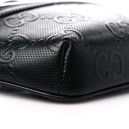 Gucci Calfskin GG Tennis Embossed Belt Bag Black 8 of 11