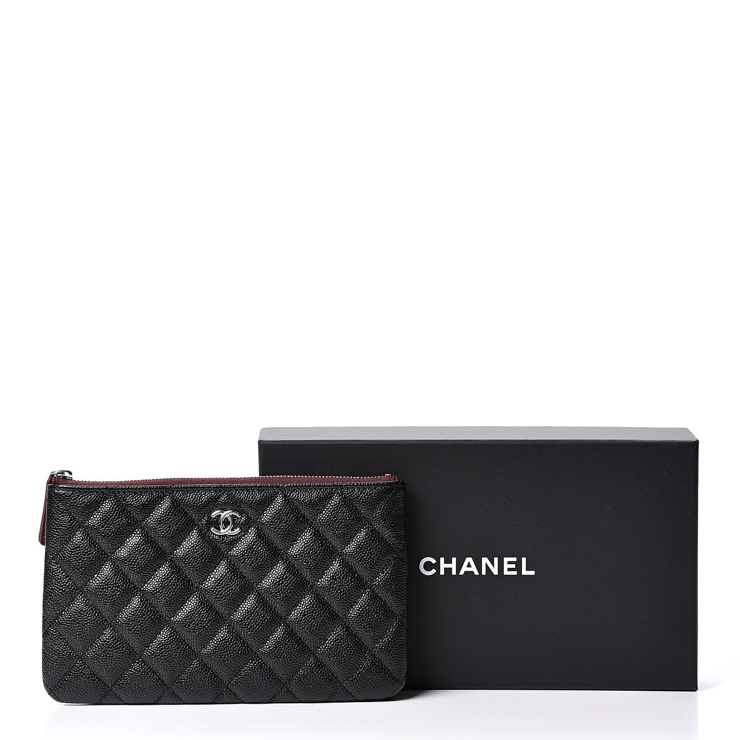 Caviar Quilted Small Pouch Black