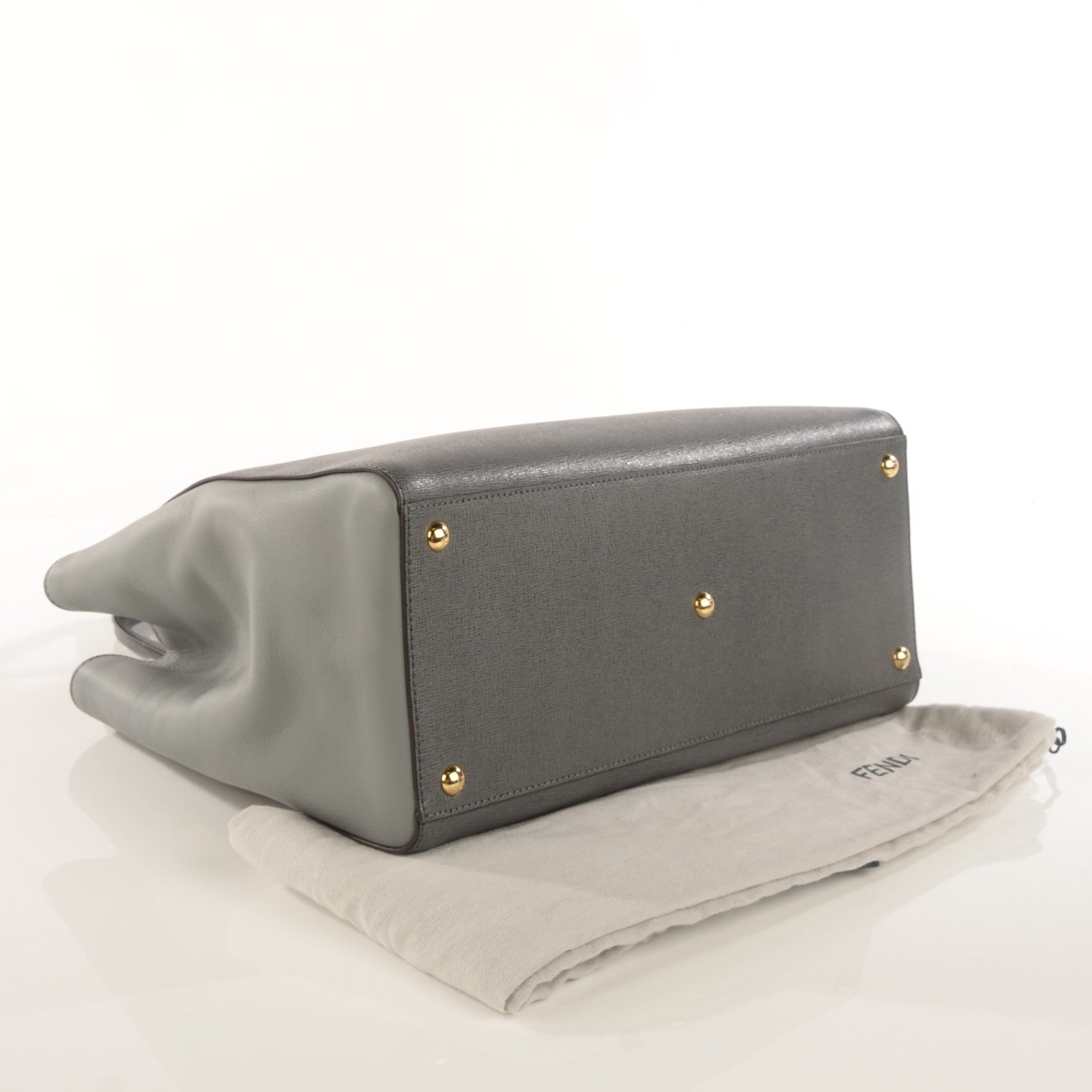 Fendi Vitello Elite Flamingo Regular 2Jours Tote Grigio Grigio Chiaro 4 of 11