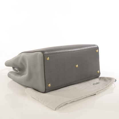 Fendi Vitello Elite Flamingo Regular 2Jours Tote Grigio Grigio Chiaro 4 of 11