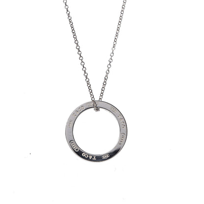 Tiffany Sterling Silver 1837 Circle Pendant Necklace 4 of 6