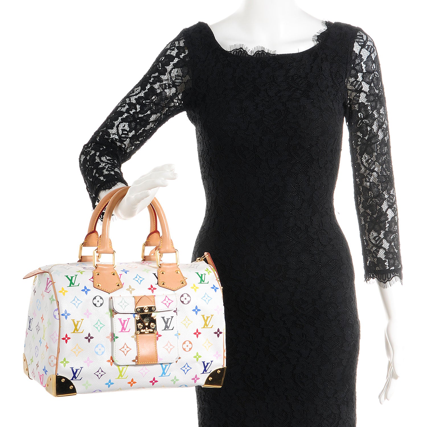Louis Vuitton Monogram Multicolor Speedy 30 White 2 of 8