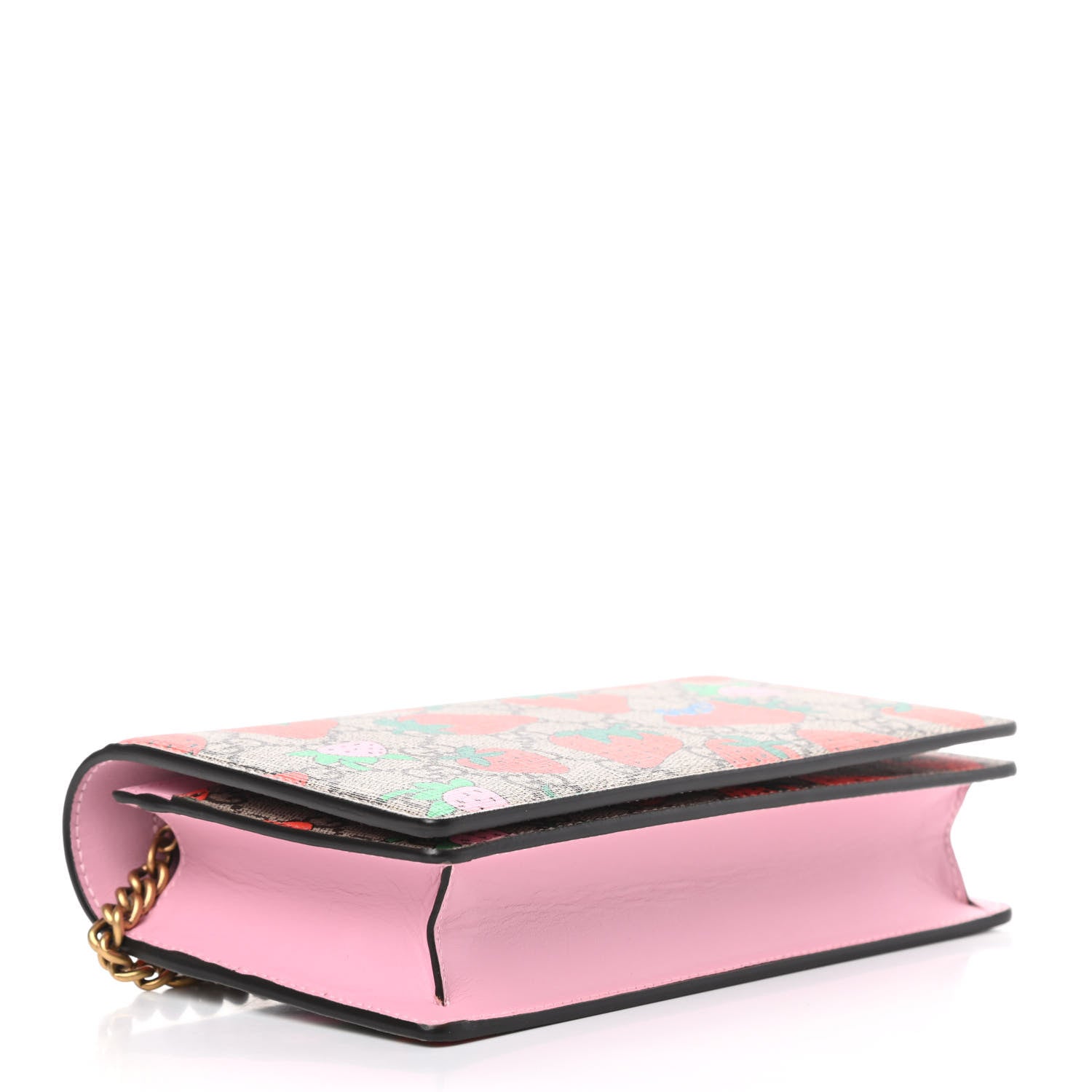 Gucci GG Supreme Monogram Strawberry Chain Wallet 4 of 10