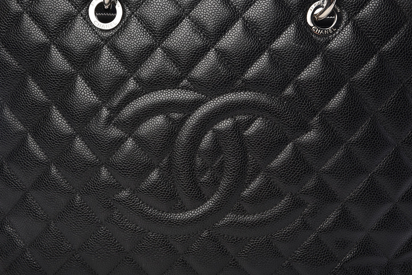 Caviar Quilted Grand Shopping Tote GST Black