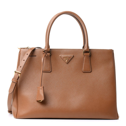 Prada Saffiano Medium Galleria Double Zip Tote Caramel 1 of 13