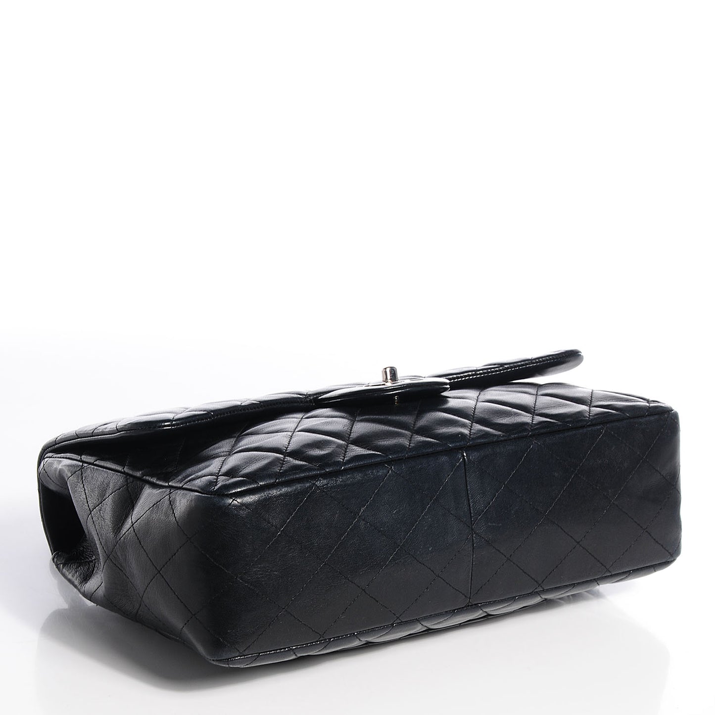 Lambskin Quilted Jumbo Single Flap Black