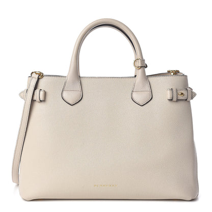 Burberry Derby Calfskin House Check Medium Banner Tote Beige 1 of 16