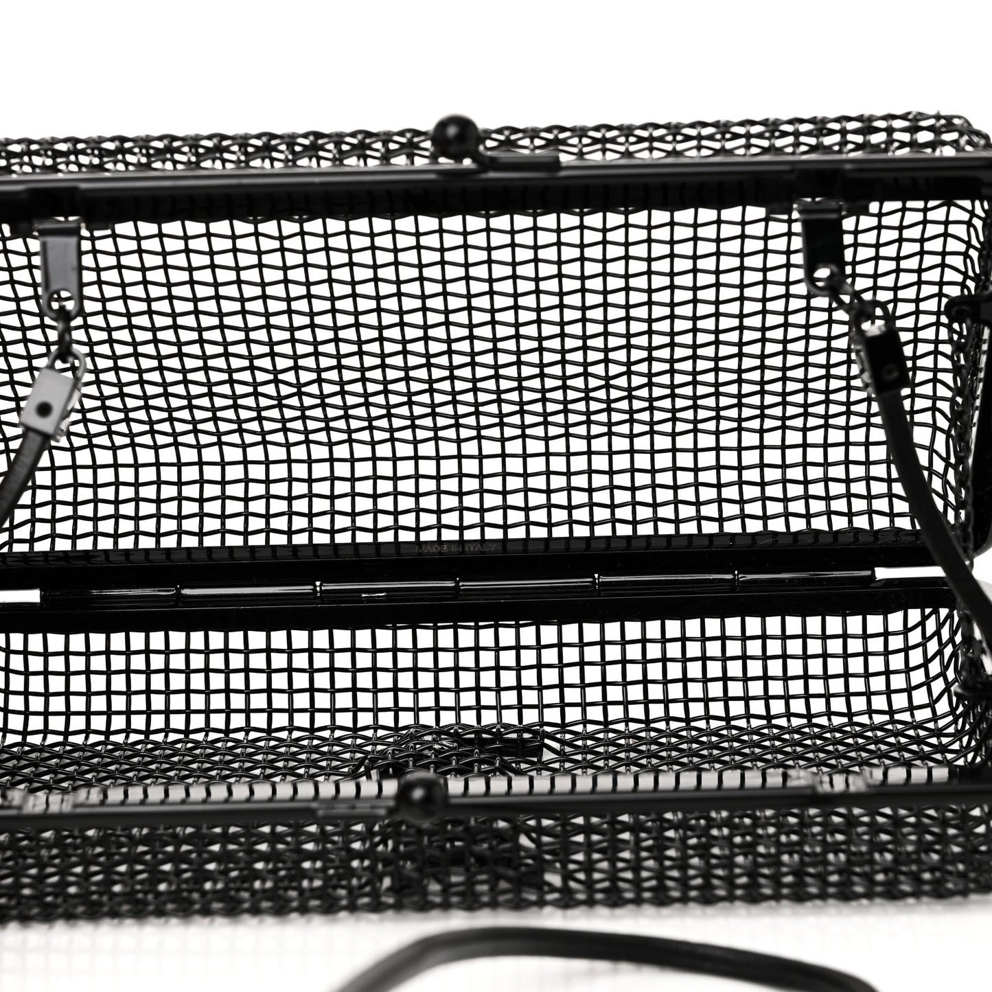 Brass Lambskin Monogram Cassandre Cage Bag Black