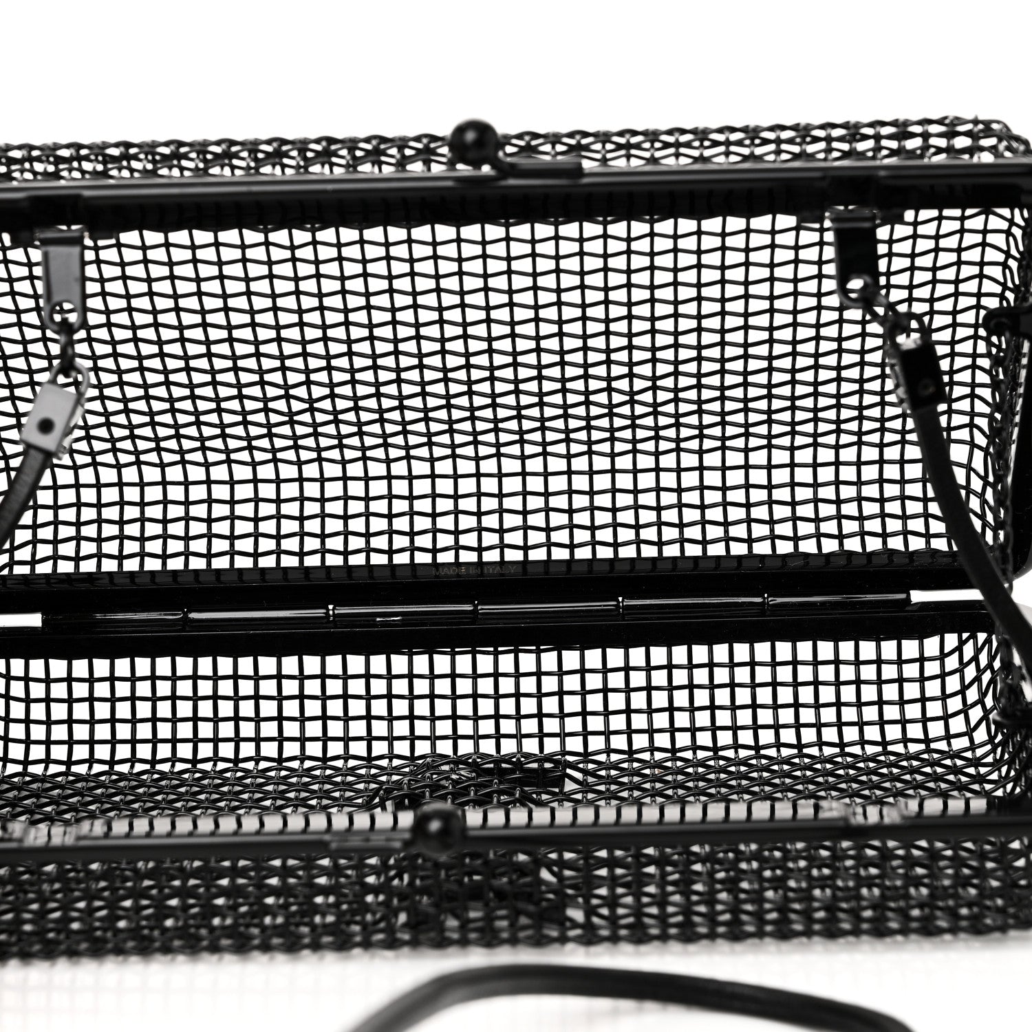 Saint Laurent Brass Lambskin Monogram Cassandre Cage Bag Black 5 of 10