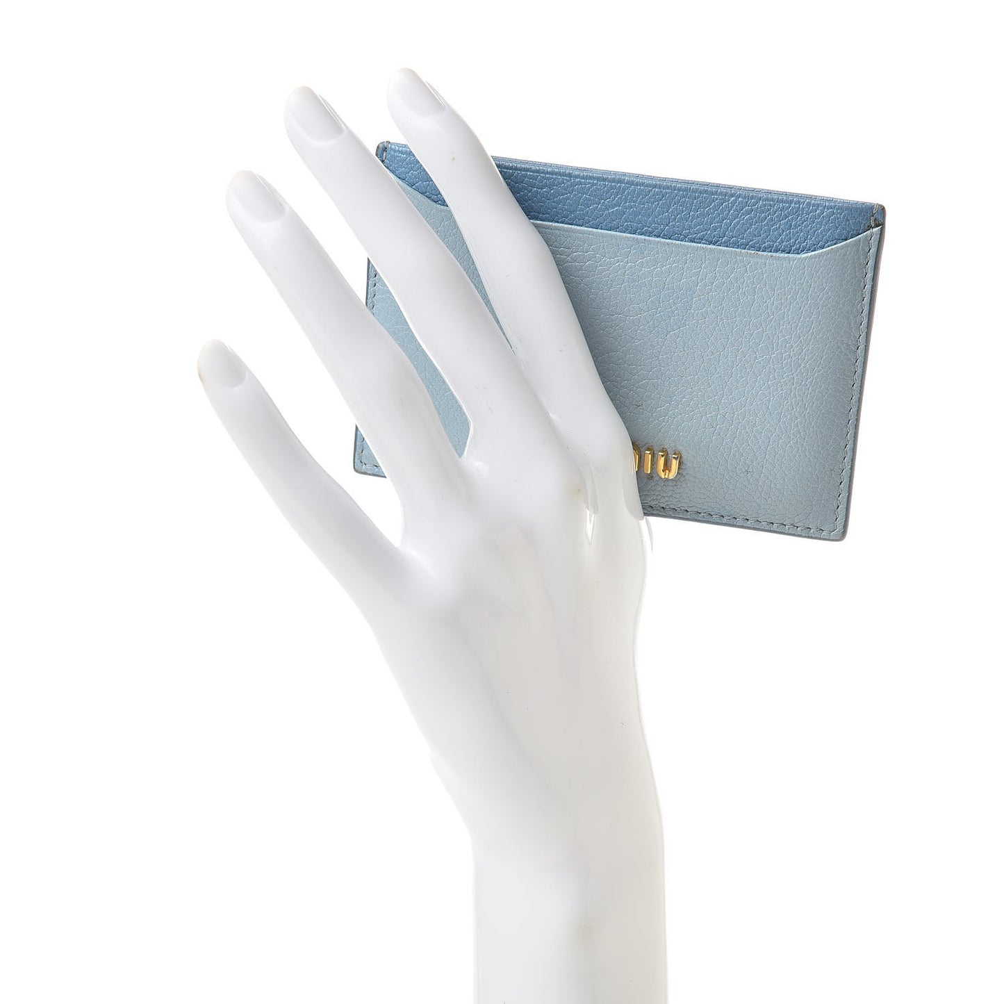 Goatskin Madras Bicolore Card Case Astrale Ciel