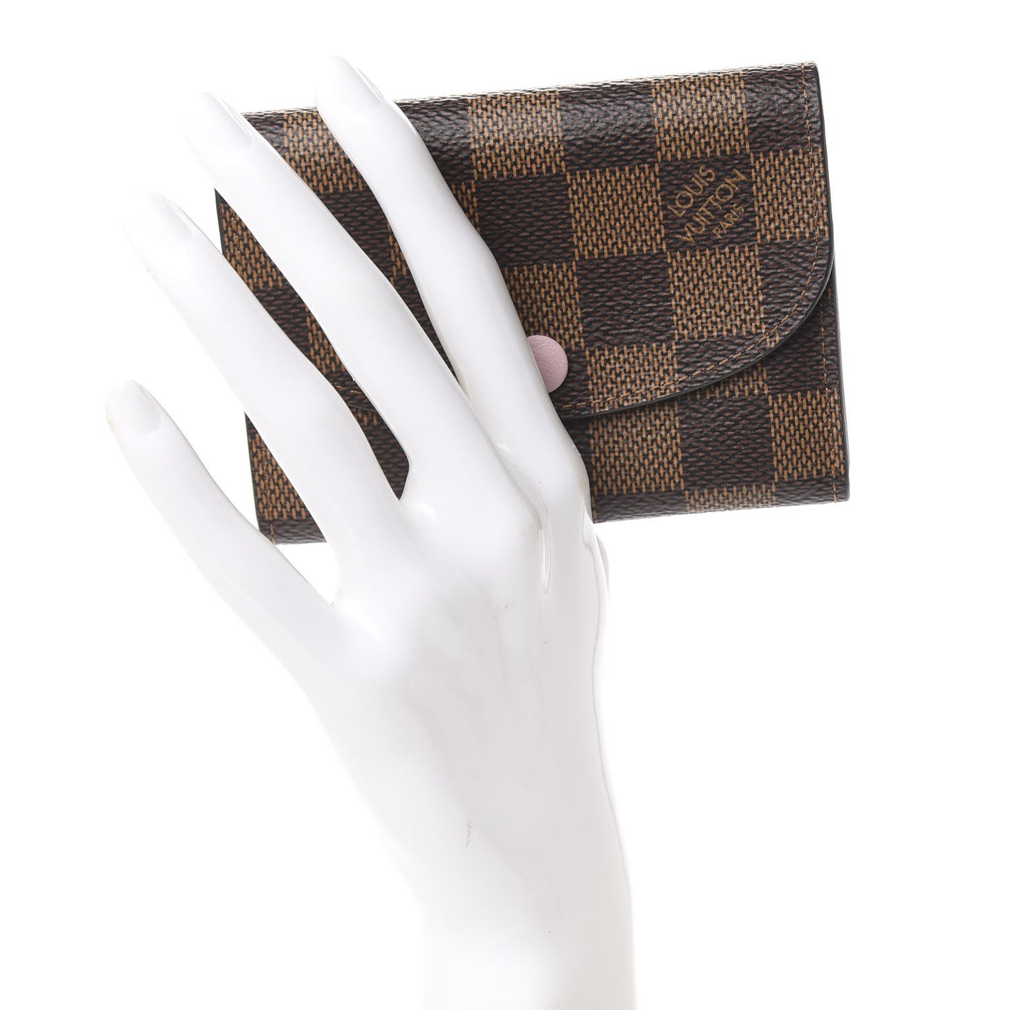 Damier Ebene Rosalie Coin Purse Rose Ballerine