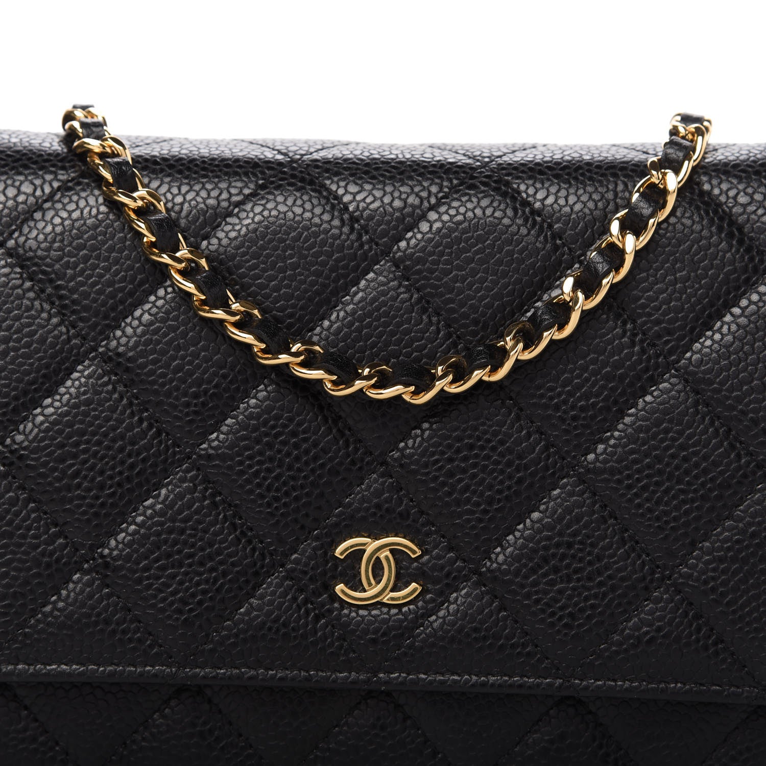 Chanel Caviar Quilted Wallet On Chain WOC Black 11 of 12