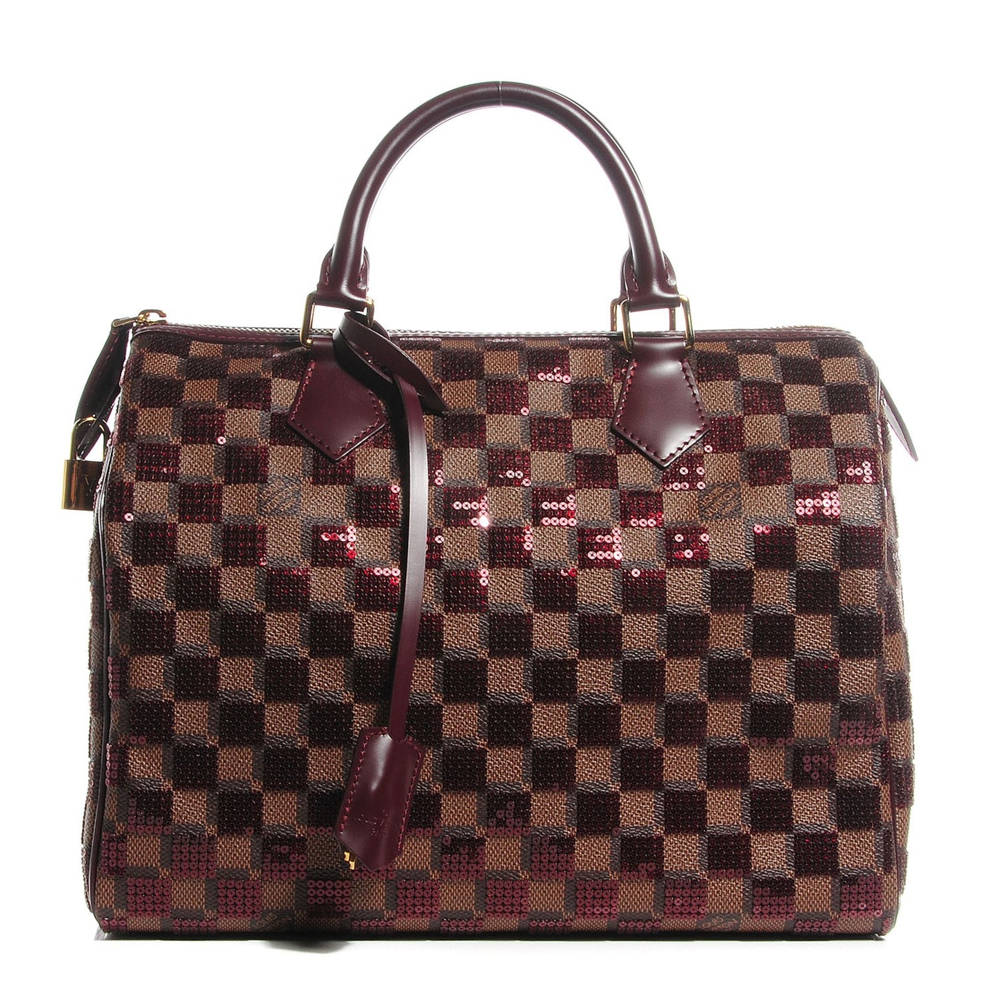 Damier Paillettes Speedy 30 Rouge