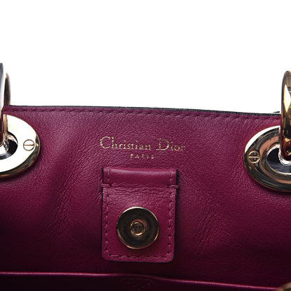 Christian Dior Bullcalf Mini Diorissimo Tote Black Rose Indien 6 of 9