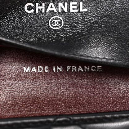 Chanel Lambskin Quilted Tri-Fold Flap Wallet Black 7 of 13