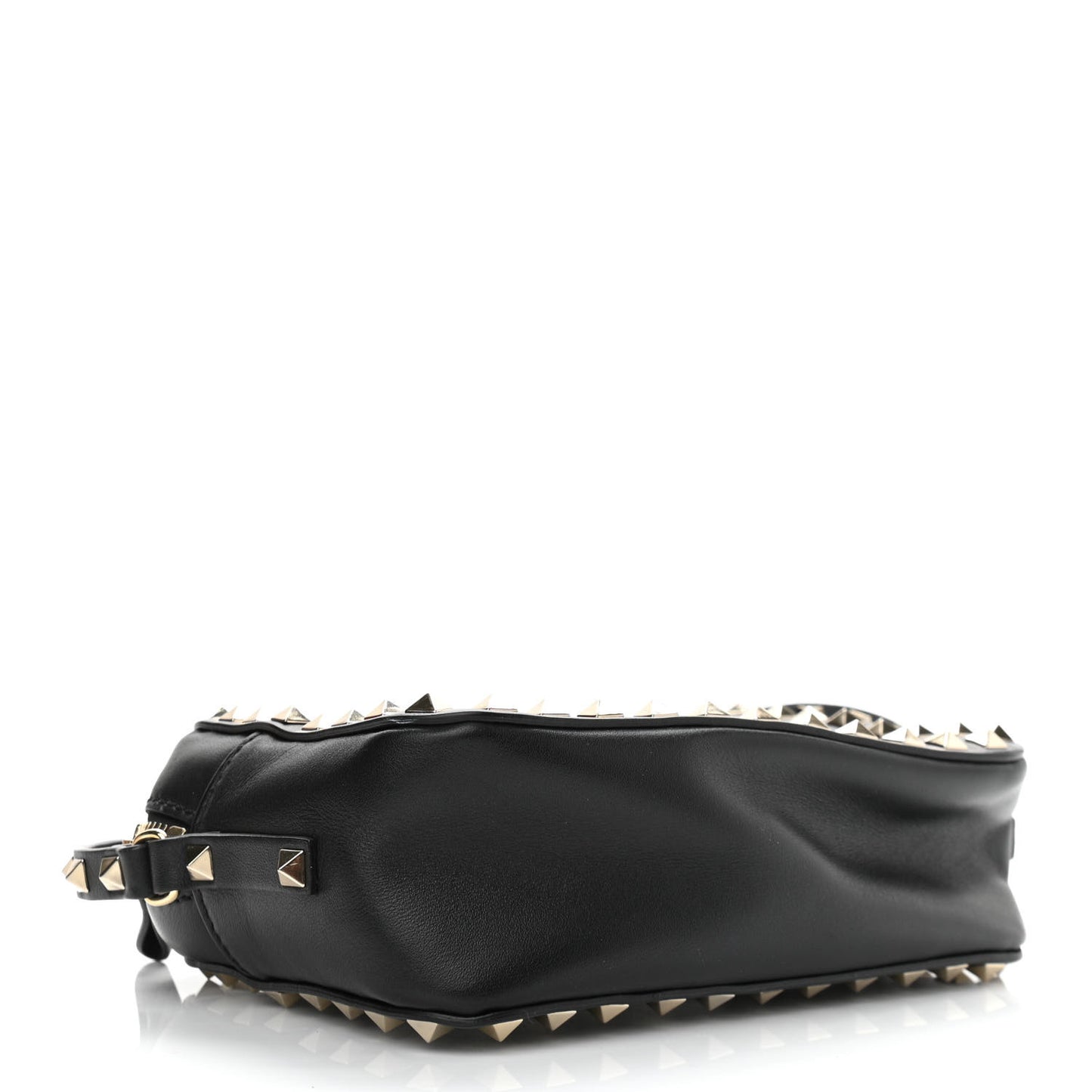Calfskin Rockstud Camera Crossbody Bag Black