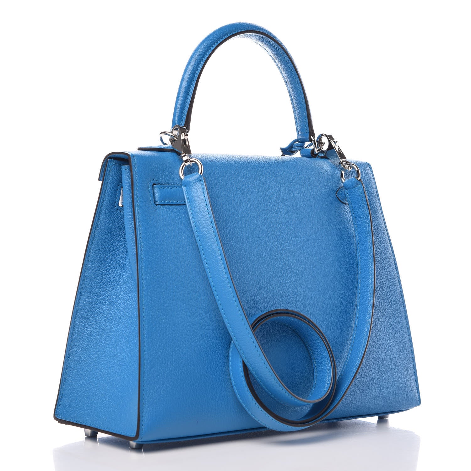 Hermes Chevre Chandra Kelly Sellier 25 Bleu Zanzibar 3 of 41