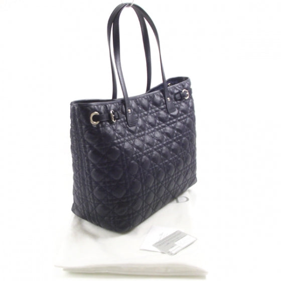 Coated Canvas Cannage Large Panarea Tote Blue