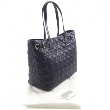 Christian Dior Coated Canvas Cannage Large Panarea Tote Blue 3 of 9