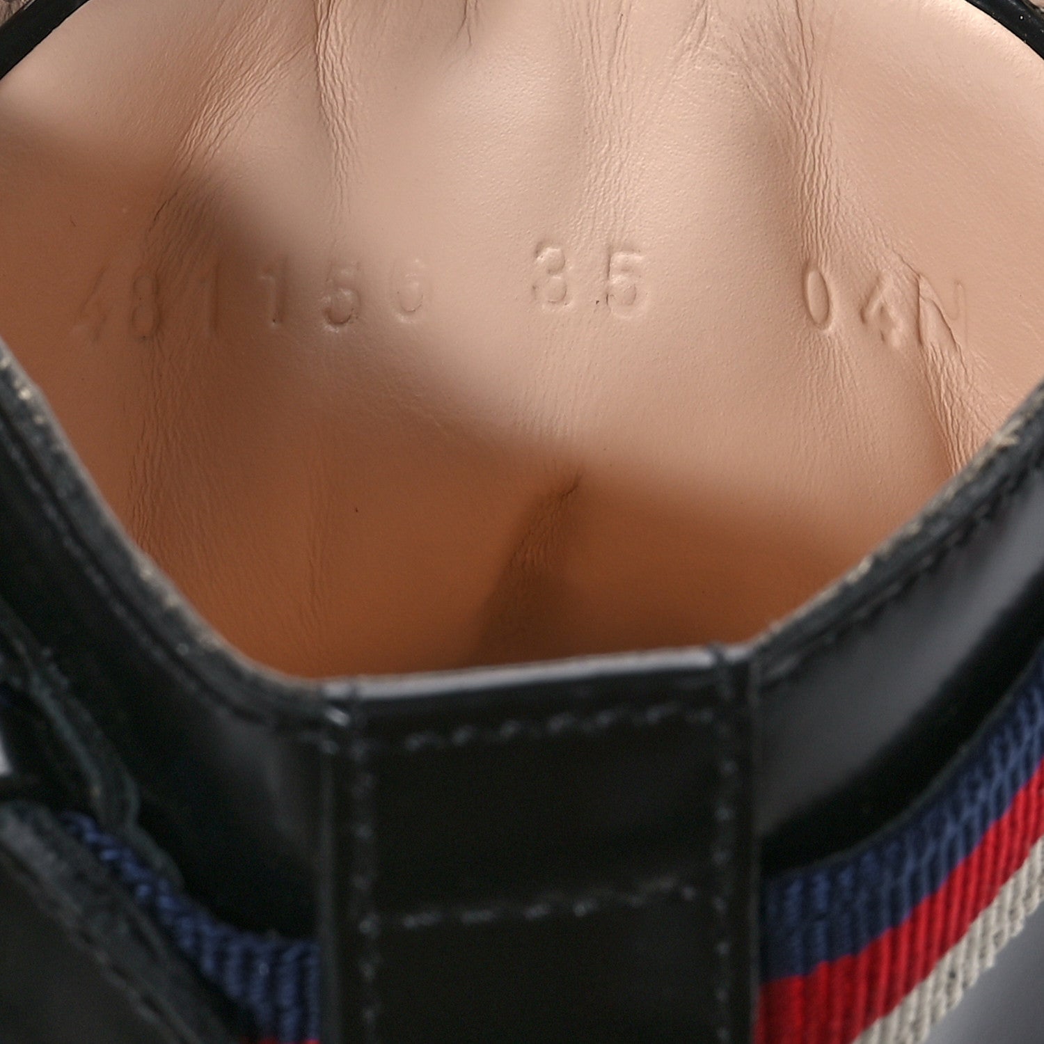 Gucci Calfskin Sylvie Web Womens Lace Up Combat Boots 35 Black 8 of 9