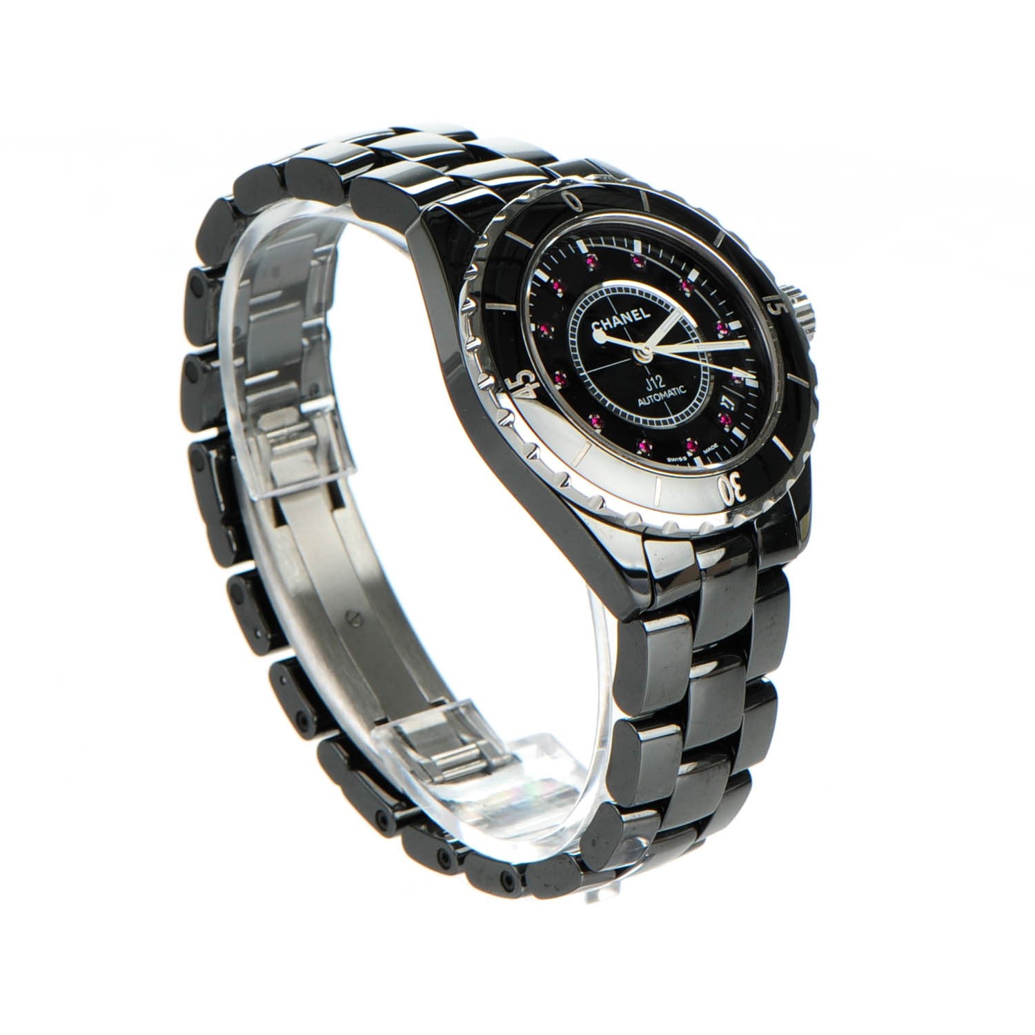 Chanel Stainless Steel Ceramic Ruby 38mm J12 Automatic Watch Black 3 of 7