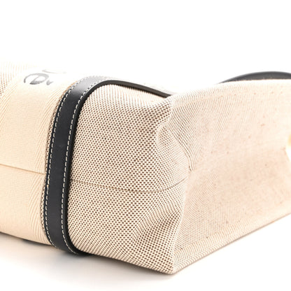 Chloe Cotton Calfskin Medium Woody Ribbon Tote White Black 8 of 8