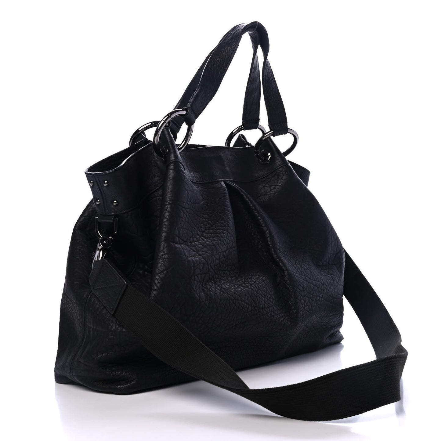 Grained Calfskin Tote Bag Black