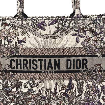 Christian Dior Canvas Embroidered Medium 4 Saisons Hiver Soleil Book Tote Multicolor 8 of 11