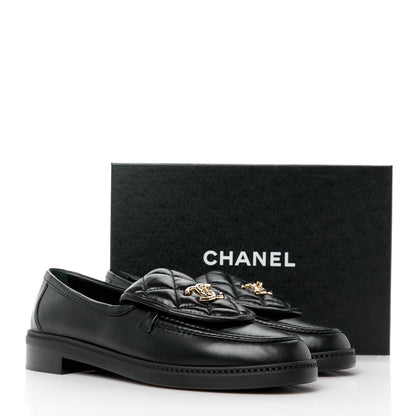 Chanel Lambskin Quilted CC Turnlock Loafers 41 Black 10 of 10