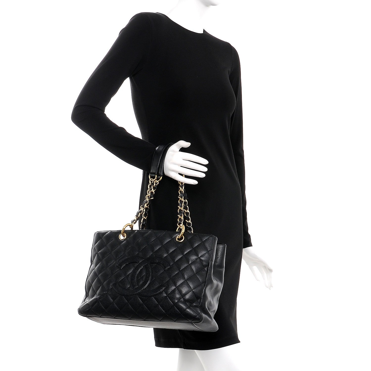 Chanel Caviar Quilted Grand Shopping Tote GST Black 2 of 14