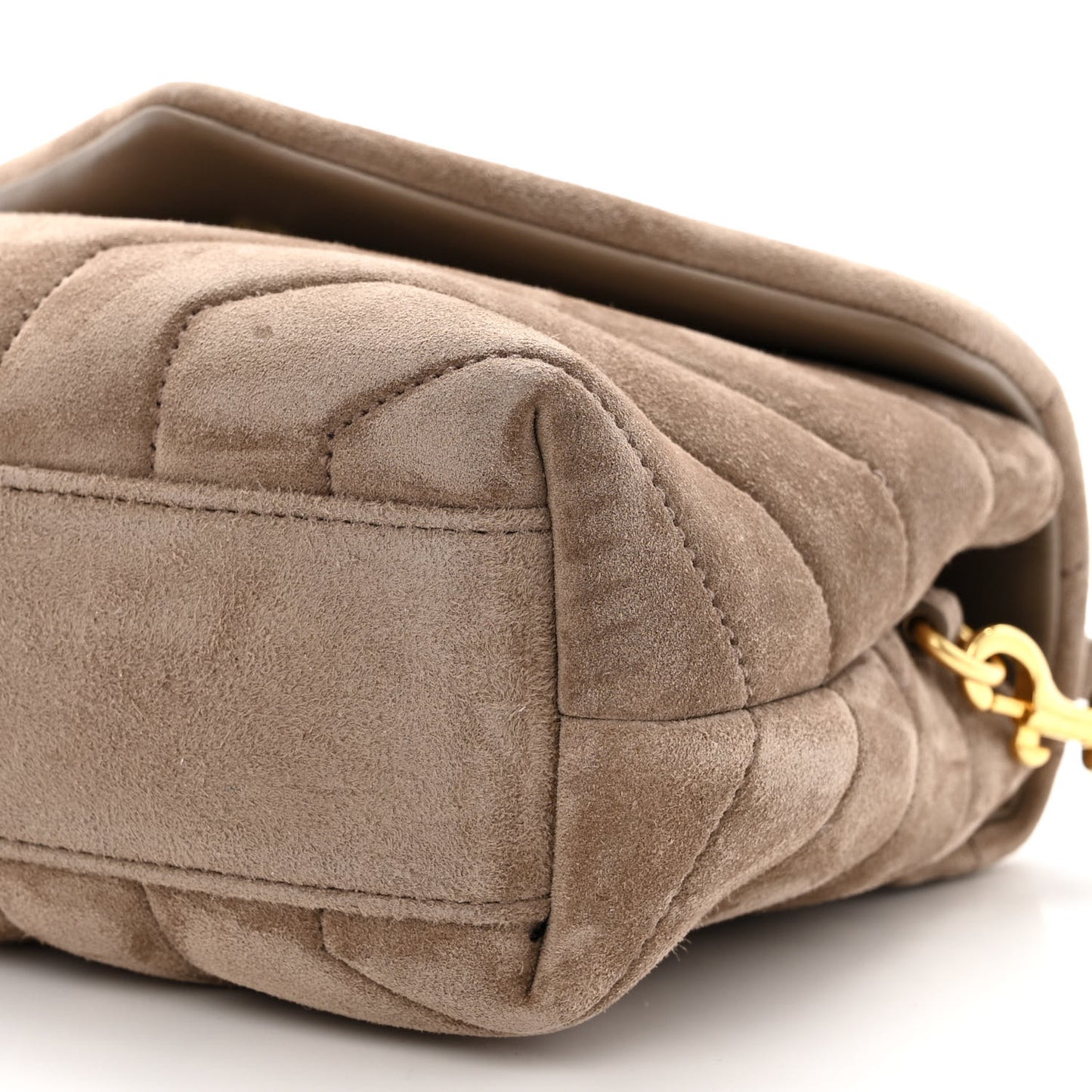 Suede Toy Loulou Shoulder Bag Taupe