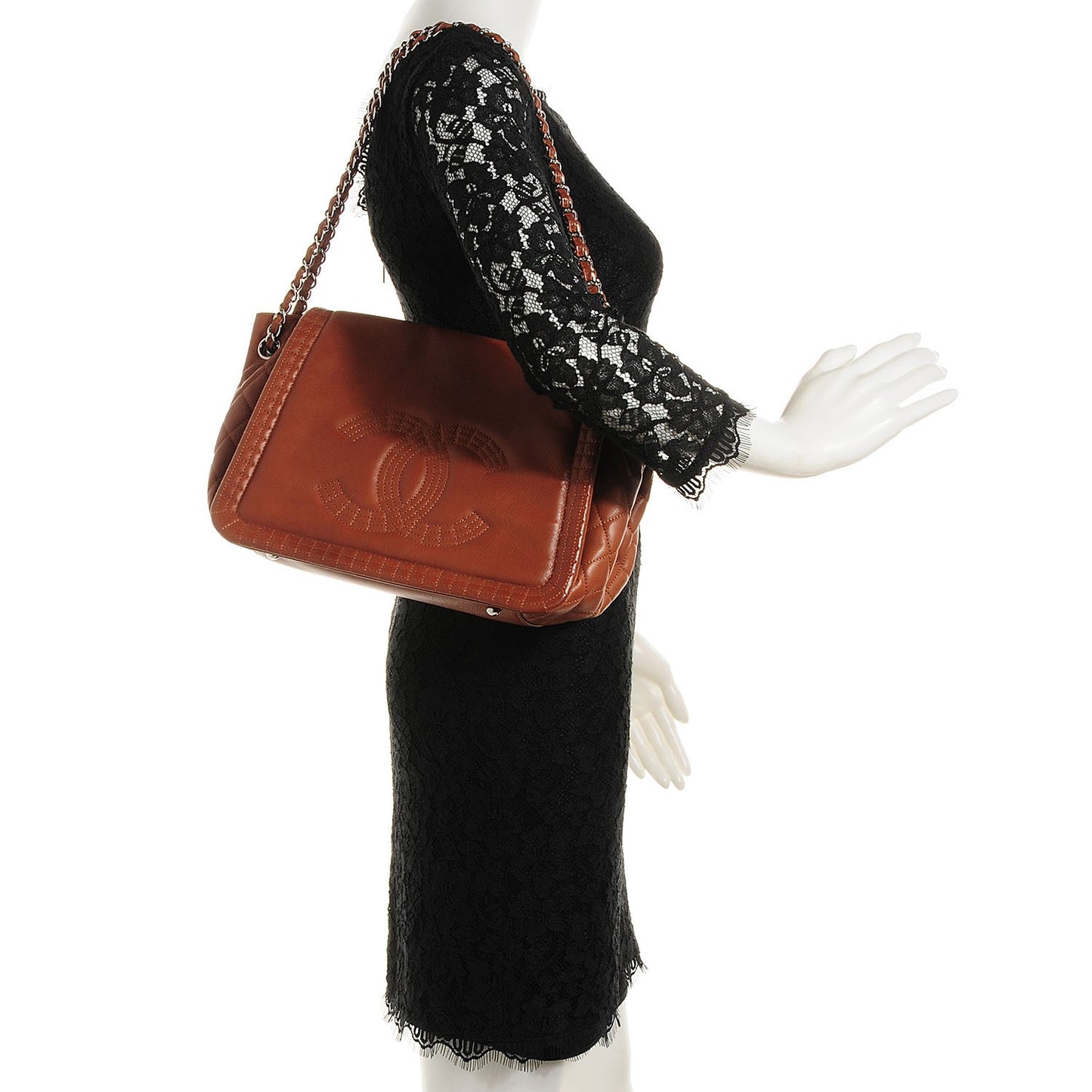 Calfskin Coco Bengal Accordion Flap Camel