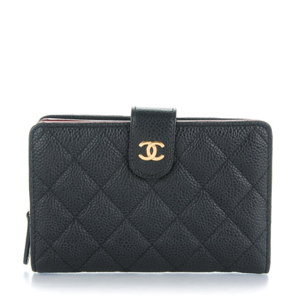 Chanel Caviar Quilted Zipped Pocket Wallet Black 1 of 9