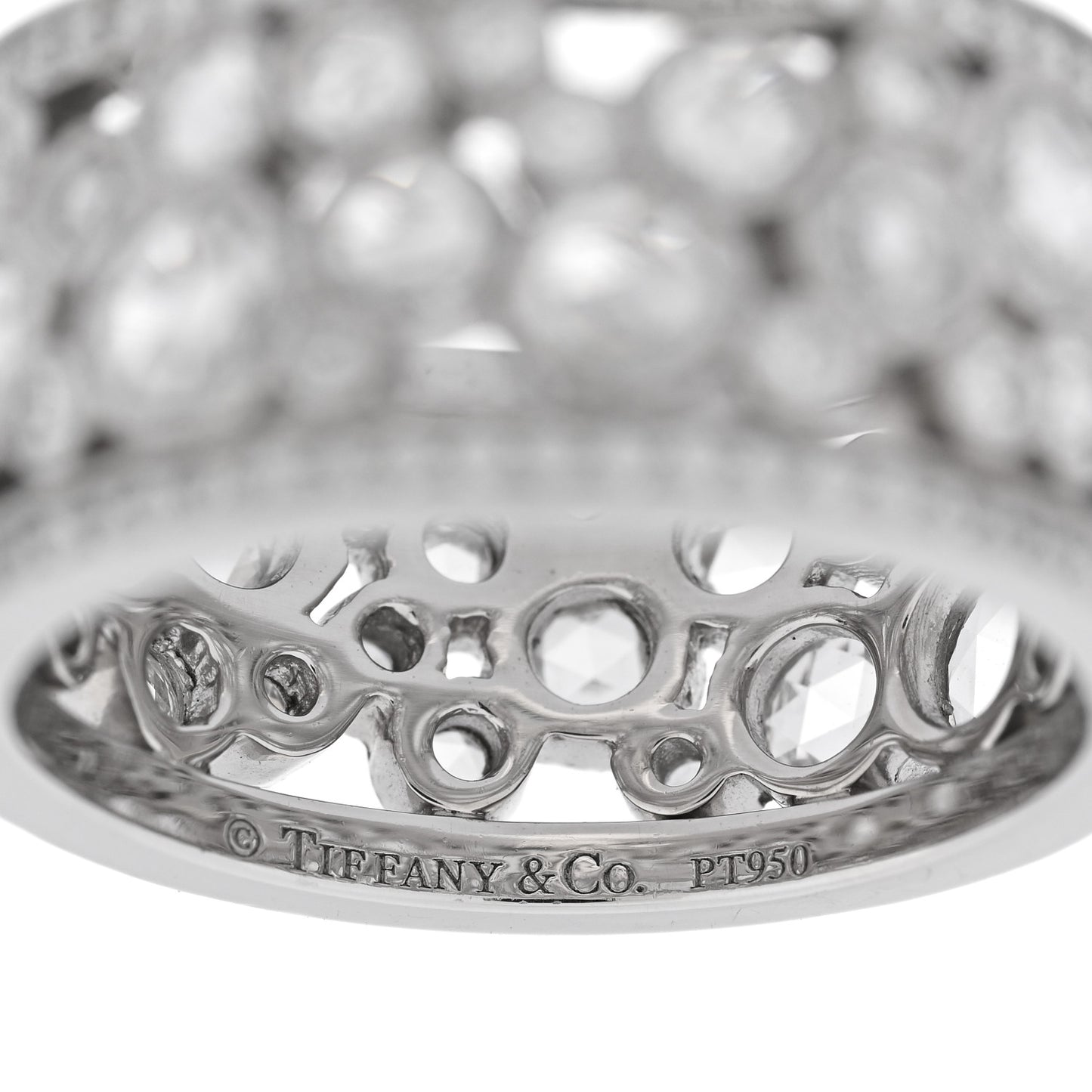 Platinum Diamond Cobblestone Band Ring 51 5.75