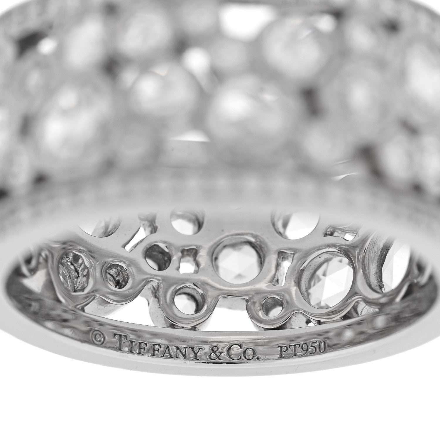 Tiffany Platinum Diamond Cobblestone Band Ring 51 5.75 4 of 5