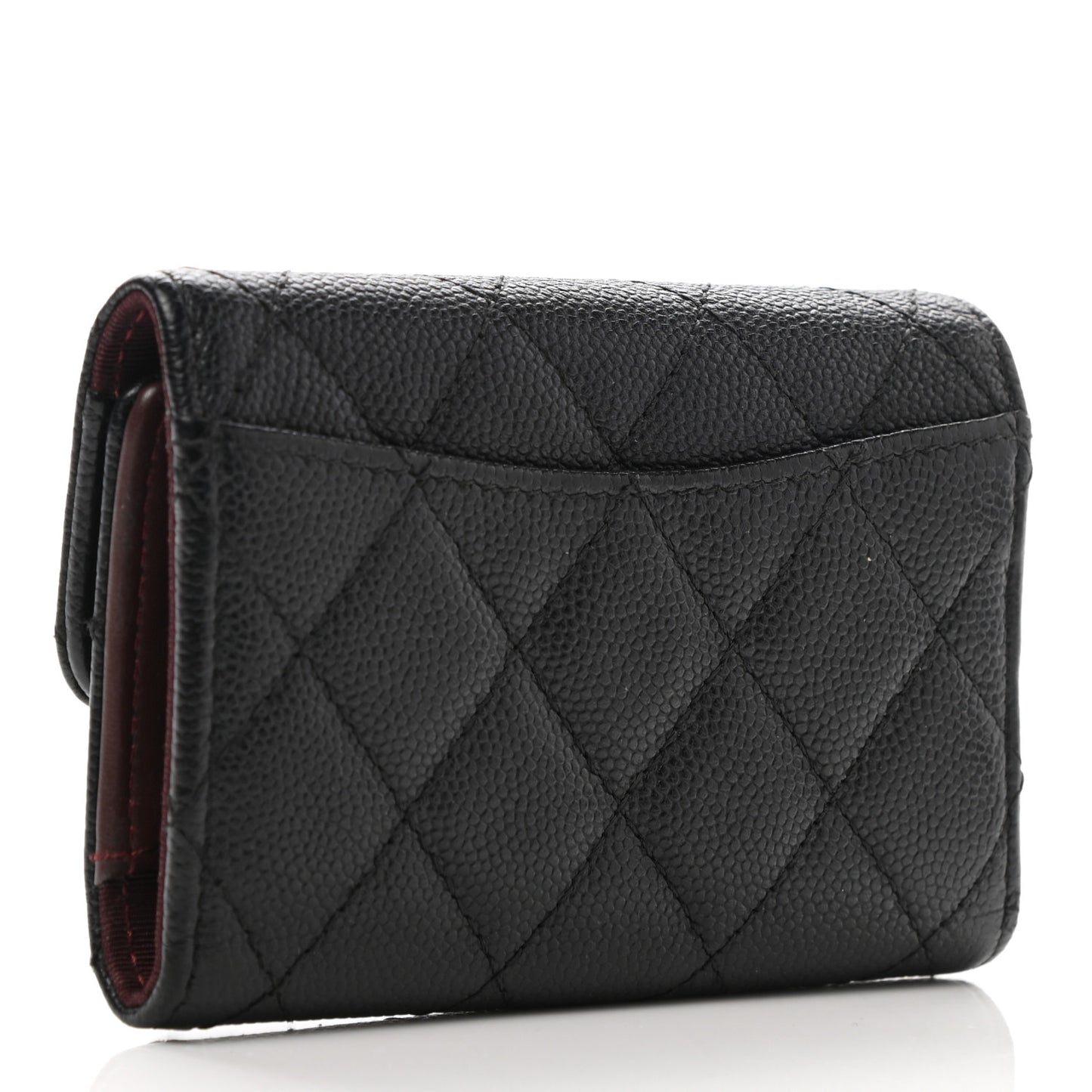 Caviar Quilted Classic 4 Key Holder Wallet Black