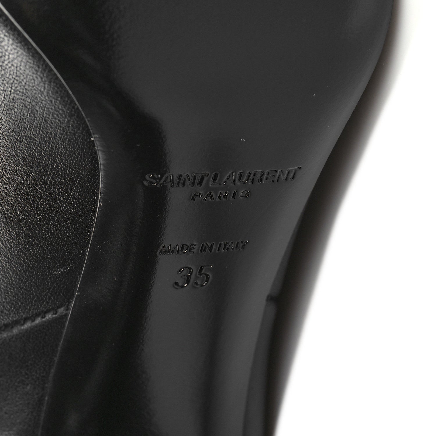 Saint Laurent Calfskin Woven Kim 90 Knee High Boots 35 Black 7 of 7