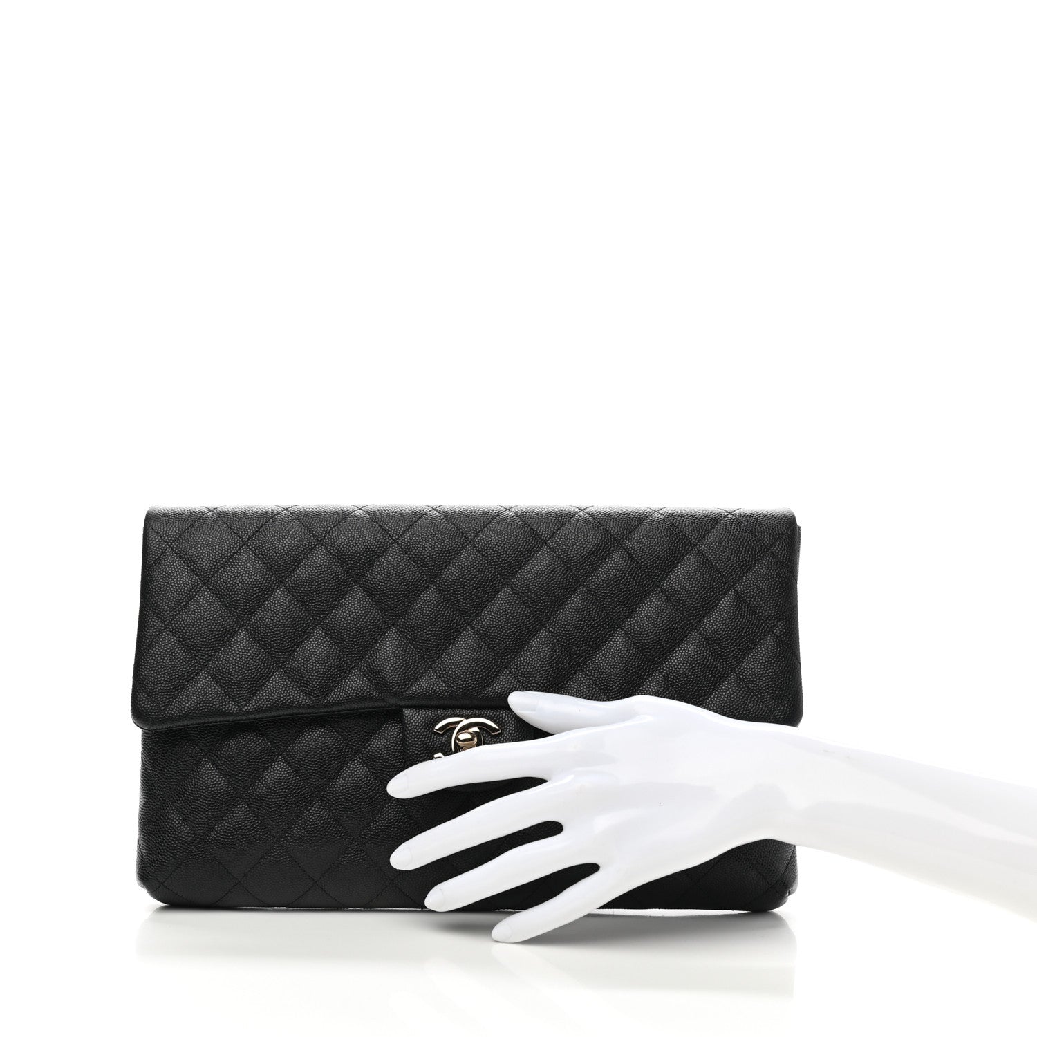 Chanel Caviar Quilted Flap Clutch Black 2 of 9