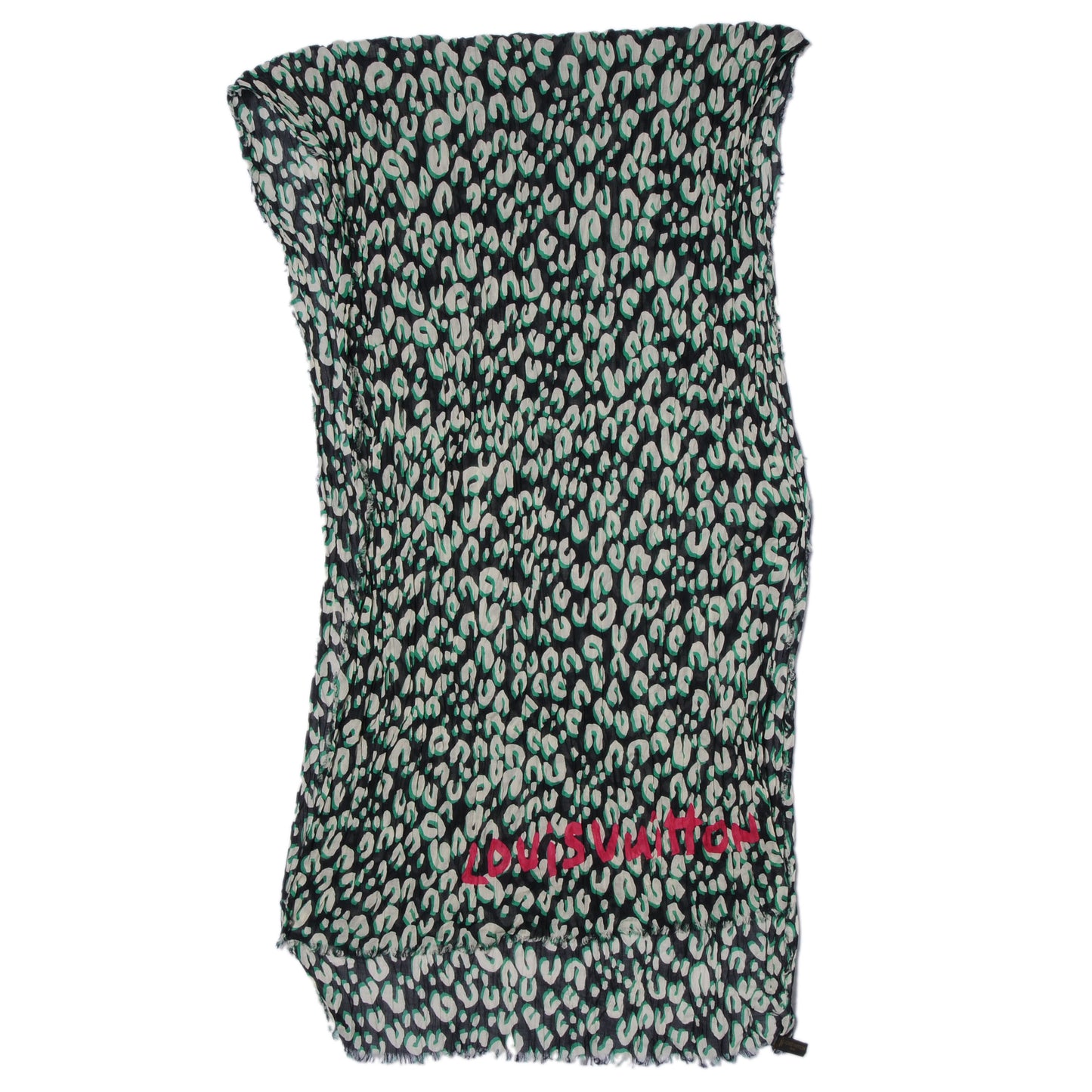 Cotton Leopard Pareo Scarf Blue Infini