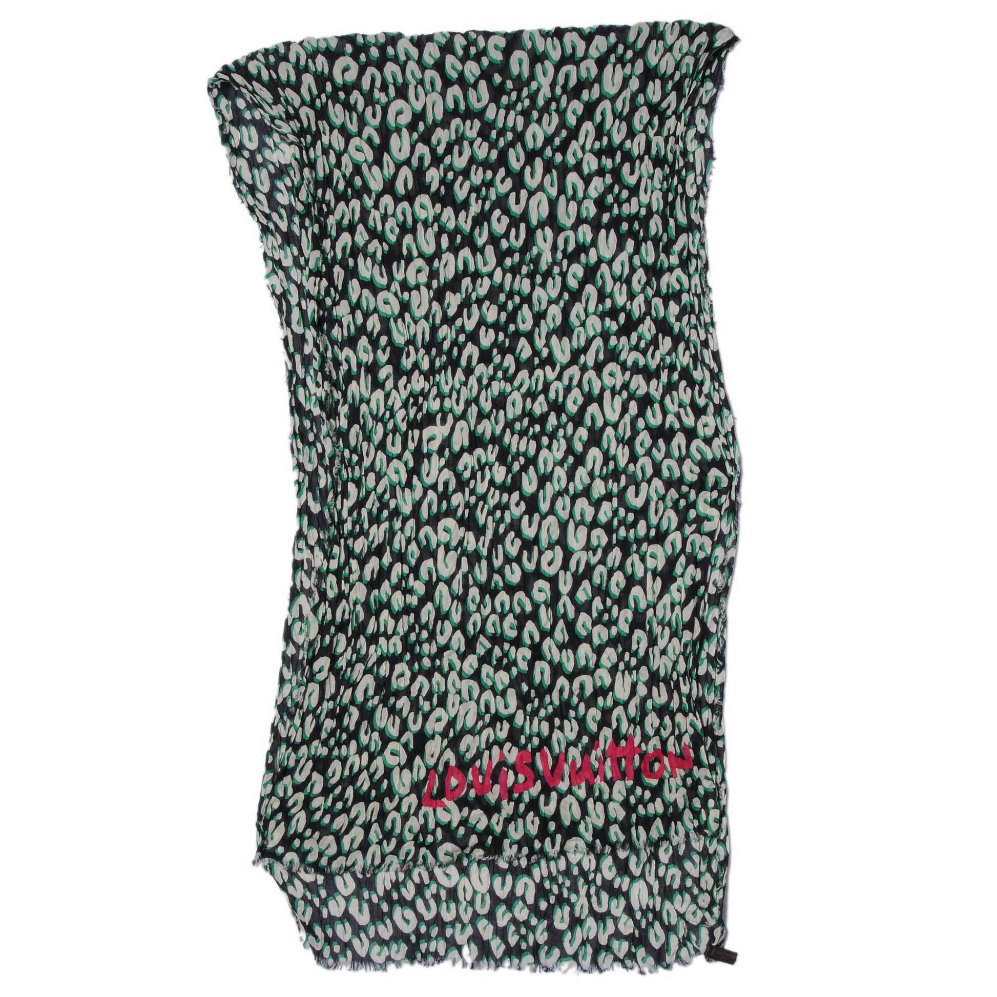 Louis Vuitton Cotton Leopard Pareo Scarf Blue Infini 4 of 7