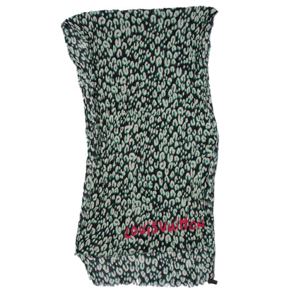 Louis Vuitton Cotton Leopard Pareo Scarf Blue Infini 4 of 7
