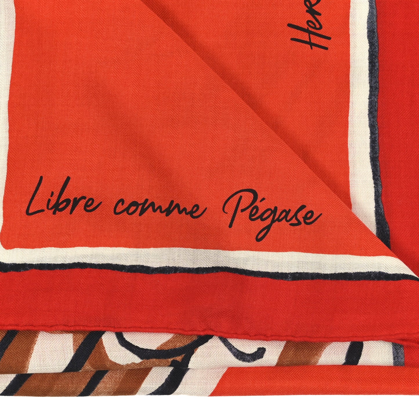 Cashmere Silk Libre Comme Pegase Shawl 140 Rouge Vermillion