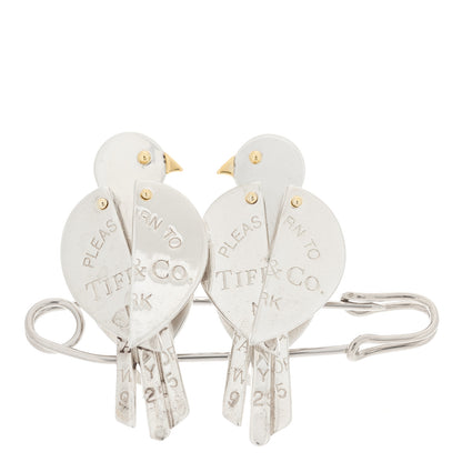 Tiffany Sterling Silver 18K Yellow Gold Return to Tiffany Love Bugs Bird Brooch Pin 1 of 4