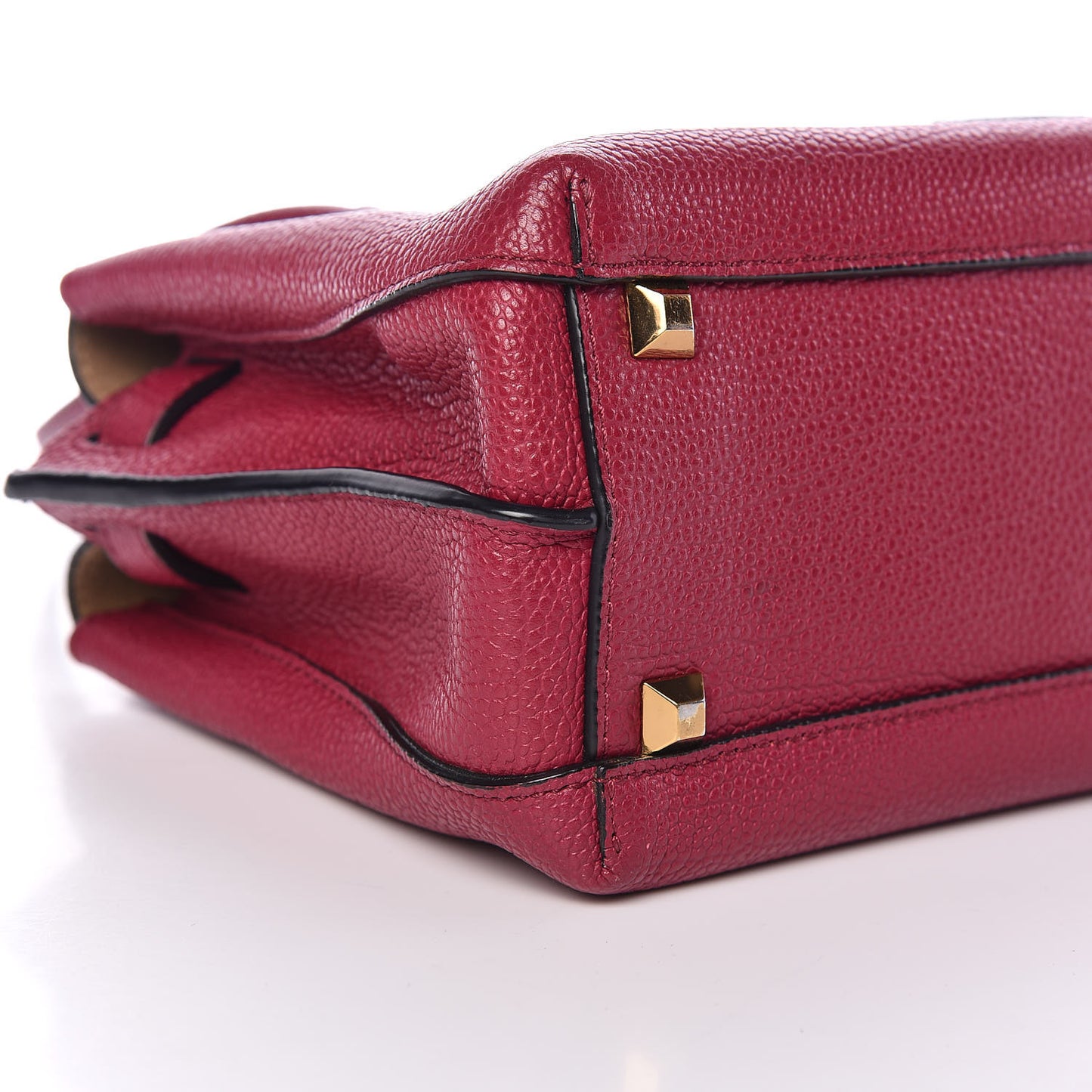Grained Calfskin Mini Milla Tote Burgundy
