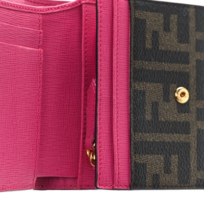 Fendi Vitello Elite Zucca Compact Wallet Tobacco Pink 5 of 8